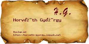 Horváth György névjegykártya