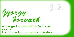 gyorgy horvath business card